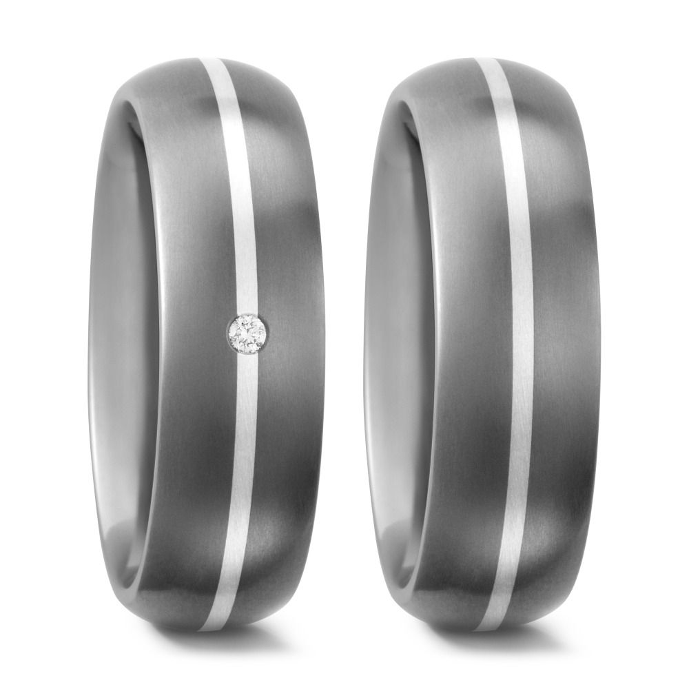 TitanFactory Titan-Silber Trauringe/Eheringe 50909/001/002/9202-50909/001/000/9202