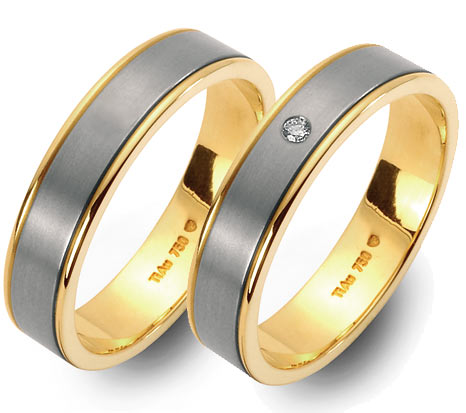TitanFactory Trauringe/Eheringe 51211GG-51211B