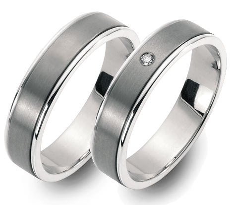 TitanFactory Trauringe/Eheringe 51211W-51211B