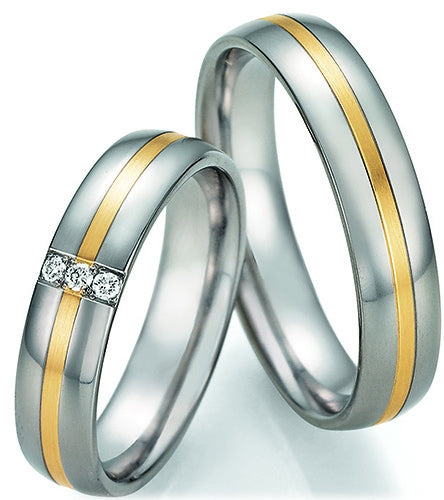 Nowotny Collection Ruesch Eheringe White Style Titan Gold Starlight Bicolor 78/10070/050-78/10080/050
