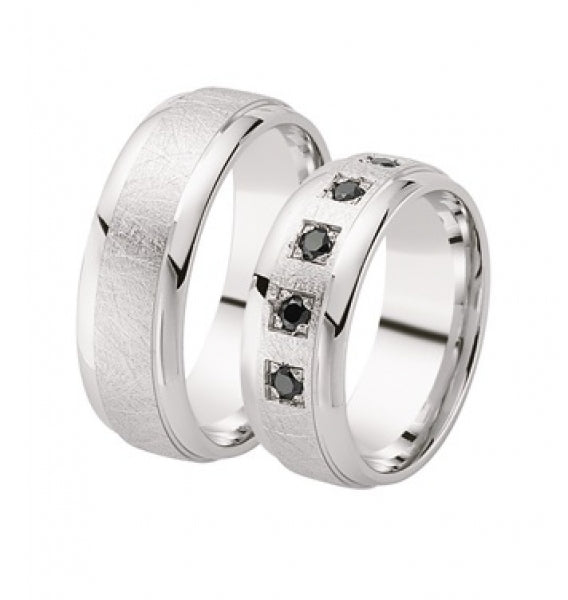 Schwarz Eheringe/Trauringe Luxury Argentum 925-123