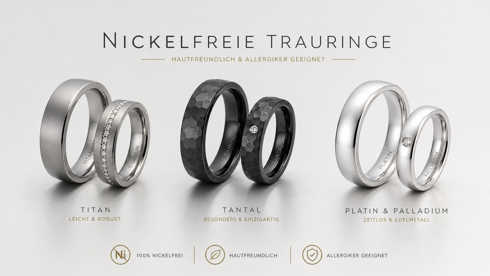 Eheringe Allergiker, nickelfreie Eheringe