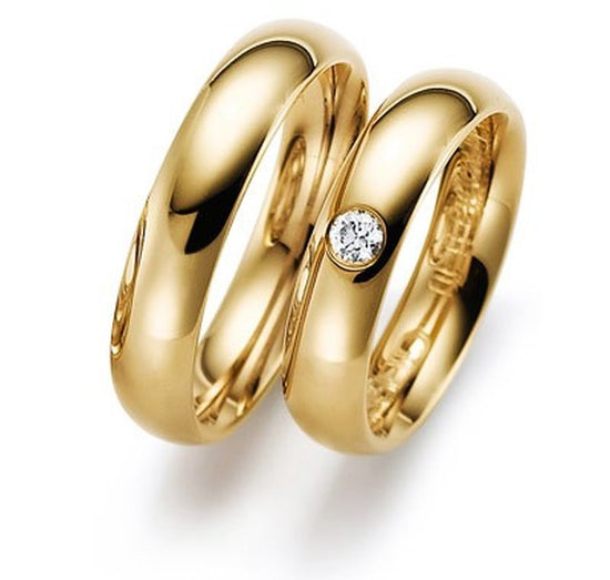 Klassische Eheringe aus Gold, Silber, Platin, Tantal, Stahl in verschiedenen Qualitäten