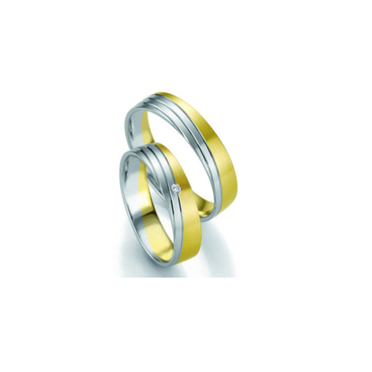 Breuning Slim-Line mehrfarbige Eheringe / Trauringe - 48/07111 - 48/07112
