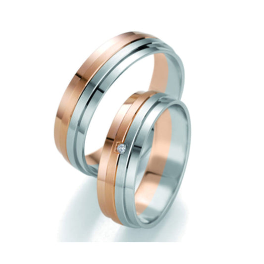 BREUNING WEISSGOLD/ROTGOLD SLIM-LINE TRAURINGE 48/07115-48/0711