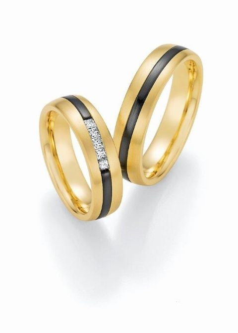 Nowotny Collection Ruesch Trauringe/Eheringe Black & Gold Bicolor 14/10170/055-14/10180/055
