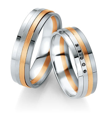 Breuning Eheringe B&W Black Diamonds Tricolor 48/064150-48/064160