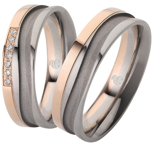 Rauschmayer Eheringe Weißgold/Roségold 1151058-1051058