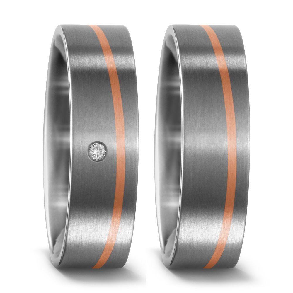 TitanFactory Titan-Rotgold Trauringe/Eheringe 51446/001/002/7203-51446/001/000/7203