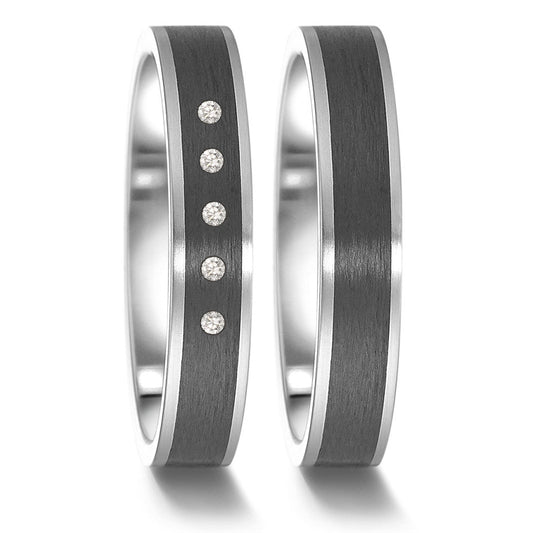 TeNo Trauringe/Eheringe 063.6100.XX-063.61S02.XX Starlight Stahl/Karbon