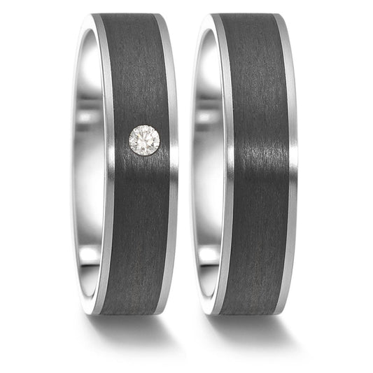 TeNo Trauringe/Eheringe 063.6314.XX Starlight Stahl/Karbon
