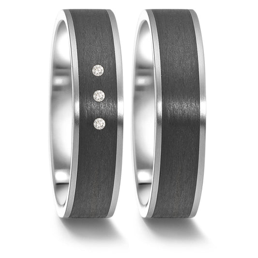 TeNo Trauringe/Eheringe 063.63S01.XX Starlight Stahl/Karbon