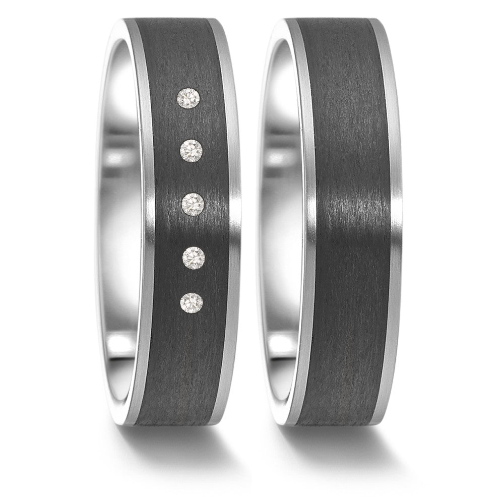 TeNo Trauringe/Eheringe 063.63S02.XX Starlight Stahl/Karbon
