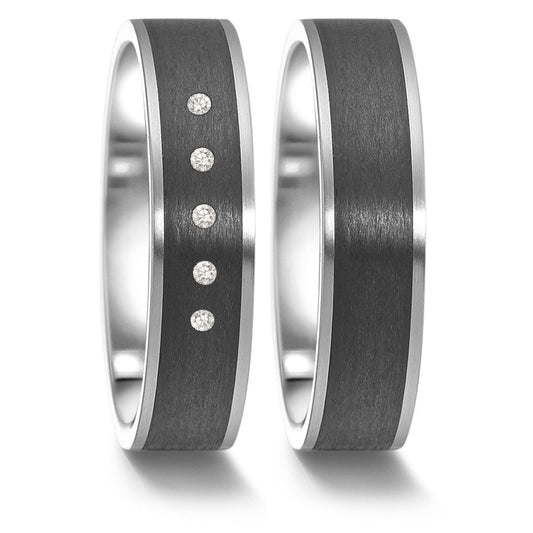 TeNo Trauringe/Eheringe 063.63S02.XX Starlight Stahl/Karbon