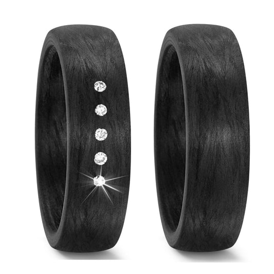 TitanFactory Trauringe/Eheringe aus Carbon 59281/002/005/N000-59288/002/000/N000