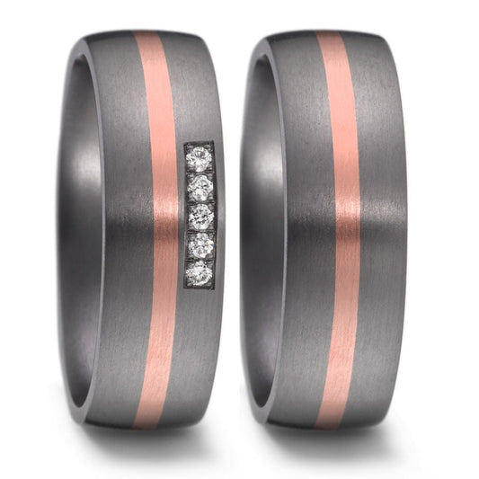 TitanFactory Trauringe/Eheringe Tantal Bicolor 59616/003/005/X501-59616/003/000/X501