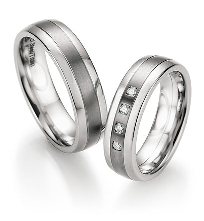 Nowotny Collection Ruesch Trauringe Whitestyle Steel Titan Brillant 68/06020/060-68/06020/060