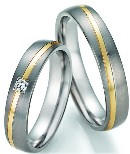 Nowotny Collection Ruesch Trauringe/Eheringe White Style Titan Gold Starlight Bicolor 78/10110/045-78/10120/045