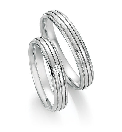 Nowotny Collection Ruesch Eheringe Whitestyle Steel Basics 88/22150-040-88/22160-040