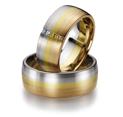 Gerstner Tricolor Trauringe 4/27230/8 - 27230/8-750 Weiß/Rot/Gelb/Rosegold750/Platin950