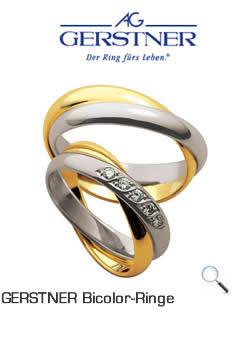 Gerstner Bicolor Trauringe (Weißgold/Gelbgold) - (4)26857/3,5