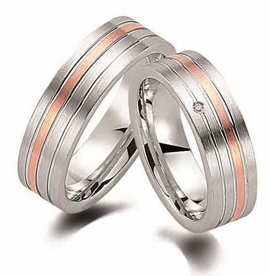 Cilor Platora GS02 Silber/Gold585 Eheringe