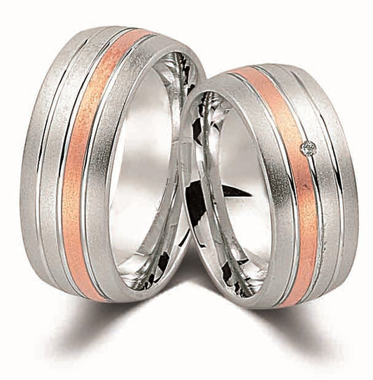 Cilor Platora GS04 Silber/Gold585 Eheringe
