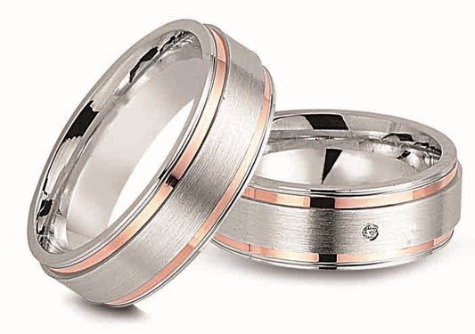 Cilor Platora GS06 Silber/Gold585 Eheringe
