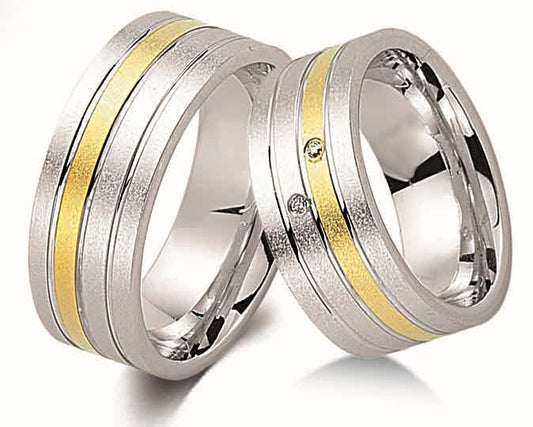 Cilor Platora GS12 Silber/Gold585 Eheringe