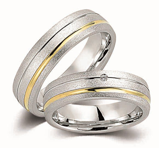 Cilor Platora GS18 Silber/Gold585 Eheringe