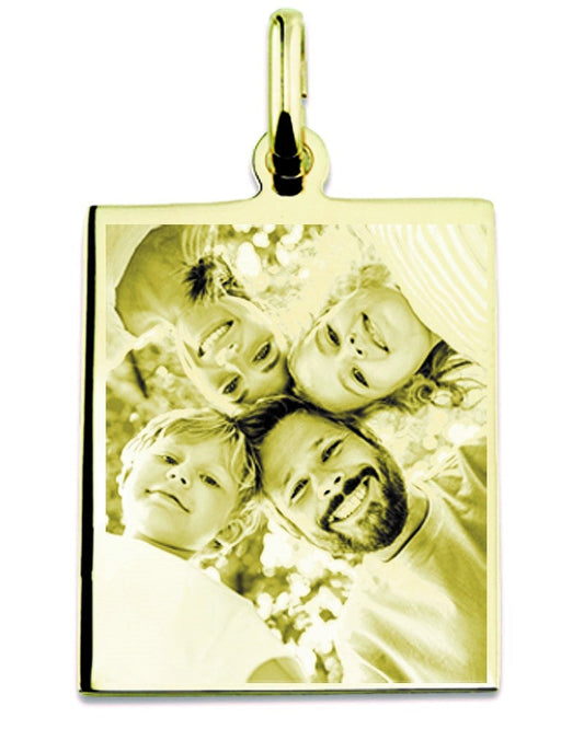 rechteckige MEDAILLE aus Gold, Silber, Edelstahl