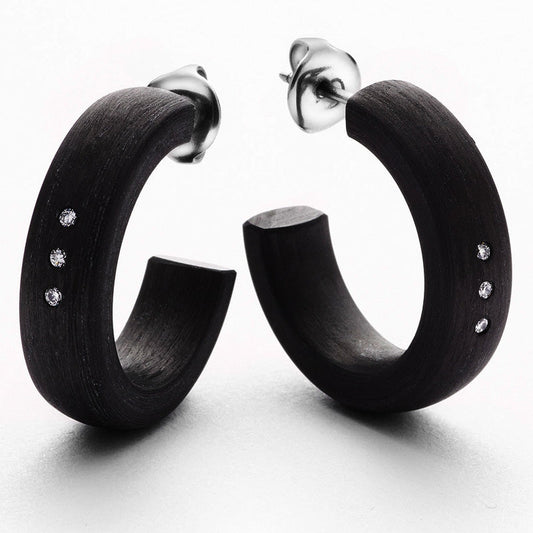TitanFactory Ohringe, Creolen aus Carbon 29091/002/006/N000