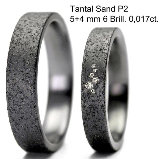 Sand P2 6x0,017 ct. Tantal Ringe Tantalum Magic
