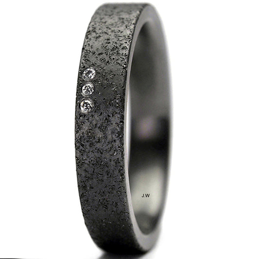 TANTALUM MAGIC Tantal Ring Sand P2 3 Brill. 0.014 ct.
